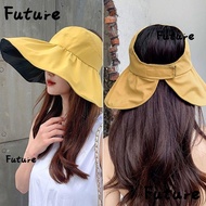 FUTURE Bucket Hat Women Summer Panama Hat UV Protection Foldable Sunshade Hat