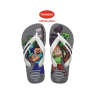 Havaianas Kids Minecraft Flip Flops-Gray Steel/White