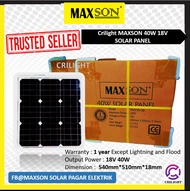 Crilight MAXSON SOLAR PANEL 18V (20W / 30W / 40W / 50W / 60W / 70W / 100W /150W) sumber tenaga panel