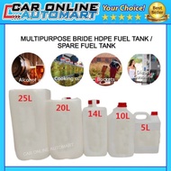 ALL NEW HDPE JERRY CAN 5L/ 10L/ 14L/ 20L/ 25L For Oil, Petrol, Diesel, Water Fuel Tank Container TON