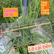 Lờ cải tiến Giá 5 và 10 chiết lờ bắt cá lóc trê rô phi.. lờ 4 vành kẻm dài 52cm rộng 32cm