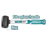 TOTAL Rubber Hammer Fiber Handle Size 8 Ounces (220 Grams) Model THT76816 2-Color Covered With Good 