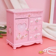 Jewelry Storage Jewelry Storage Box Storage Drawer Type Princess Wooden Drawer Type Children's Jewel