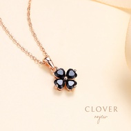 nnjew Natural Black 4 Leaf Clover Pendant Necklace Fashion Jewelry