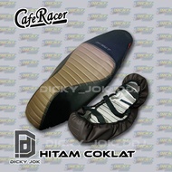 Cover Jok Model Caferecer Pelindung Jok Motor (Pakai Karet) Beat Scoopy Vario Pcx Nmax Aerox