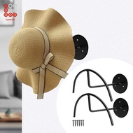 [Shiwaki3] Hat Rack (2 Pack), Helmet Holder, Wall Mount for Cowboy Hats And Coats, Black Baseball Or