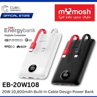 MYMOSH EB-20W108 10,800MAH 20W POWER BANK WITH BUILT-IN CABLE / EB-20W122 12,200MAH 20W SLIM POCKET 