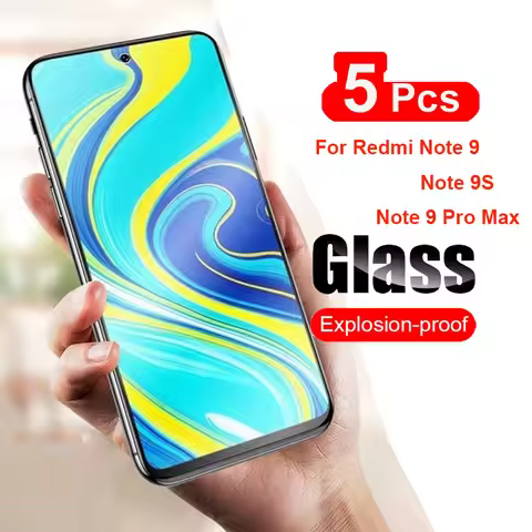 5Pcs Tempered Glass For Xiaomi Redmi Note 9 Pro Max Screen Protector Film For Xiaomi Redmi Note 9S N