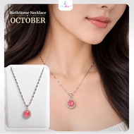 12 Month Birthstone Charm Pendant October Necklace