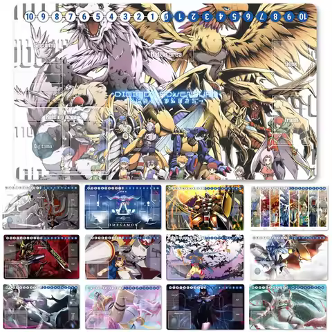 Board Game Digimon Playmat Table Mat Size 60X35 cm Mousepad Play Mats Compatible for DTCG TCG CCG-18