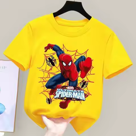 Spider Man Pure Cotton Children's Short Sleeved Summer Clothes New Pure Cotton Parent-child T-shirt 