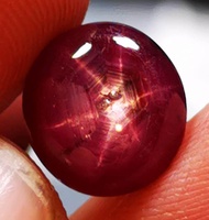 batu natural ruby star merah