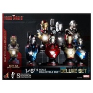 特價 現貨 全新 HOTTOYS Hot Toys 1/6 Iron Man 3 Collectible Bust Deluxe Set of 8