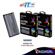 ADATA SE880 USB 3.2 Gen2x2 External SSD Up to 2000 MB/s - Titanium Gray (500GB / 1TB / 2TB / 4TB) PS