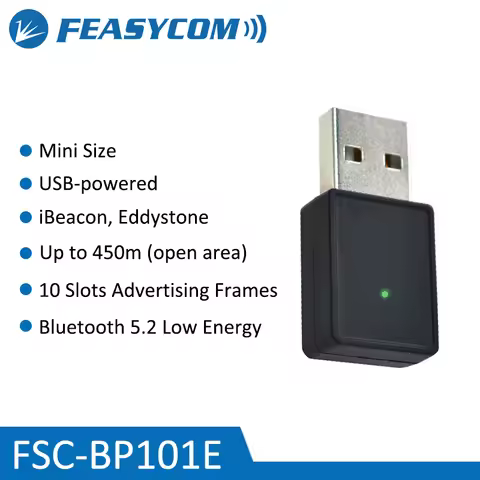 FeasyBeacon Bluetooth 5.2 Low Energy Broadcast Eddystone Small Size BT iBeacon FSC-BP101E USB BLE Be