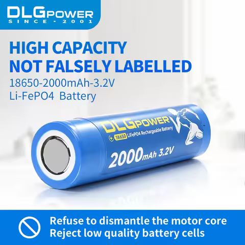 DLGPOWER 3.2V 2000mAh Rechargeable Battery High Quality 3.2V 18650 LiFePo4 Battery 18650 2000mAh Bat
