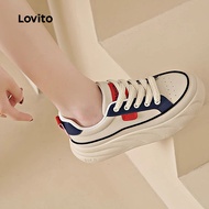 Sporty Plain Leather Water Proof Dirty Resistant Easy To Clean Versatile Sneakers for Women LFA76326