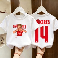 Arsenal Player Gyokeres 14 Printed Tshirt Budak Lelaki Ready Stock 100% Cotton Premium Fashion Short