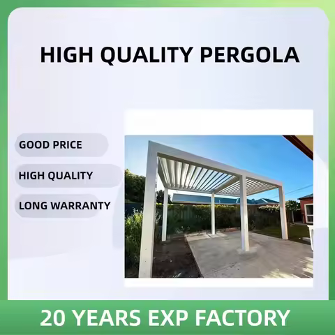 Modern Design Bioclimatic Aluminum Pergola Waterproof Louvre Roof Outdoor Aluminium Pergola Motorize