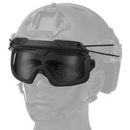RST 紅星 - FAST頭盔用/頭戴式 兩用 分體護目鏡 風鏡  生存遊戲抗彈眼鏡 黑色鏡框/透明鏡 .. 05129