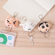 蠟筆小新絨毛伸縮易拉扣 小白 肥嘟嘟 大頭吊飾鑰匙扣