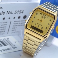 Casio AQ-230GA-9B Dual-time Gold vintage watch AQ230GA AQ-230GA