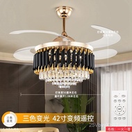 Fan Light Ceiling Fan Light Wholesale LED Golden Crystal Bluetooth Music Living Room Dining Room Bed
