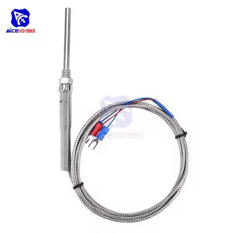 diymore PT100 Platinum Resistor Thermocouple Temperature Sensor Probe M8 2 Meter Length Thread PT100