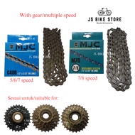 Rantai basikal bicycle chain multiple speed with gear 5/6/7/8 speed 116L