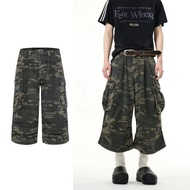 American cargo short pants men Large size 3 quarter pants men loose 3/4 pant man