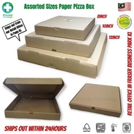 Assorted Sizes 1piece only Brown Paper Pizza Box Standard 8/10/12inch Disposable Bakeware Tableware