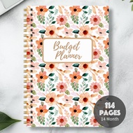1PC A5 Floral Budget Planner Notebook Monthly Expense Tracker Watercolor Cover Finance Organizer Spi
