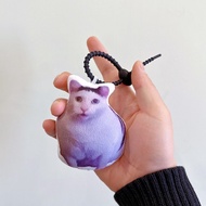 XEANG Plush Vocal Cat Meme Keychain Electric Fashion Oiiai Cat Pendant Cute Funny Huh Cat Keyring Ba