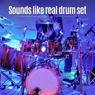 【WVH】-Electric Drum Set 9 Pads Silicon Foldable Electronic Drum with Headphone JackBuild in Speaker
