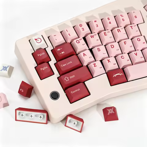 KBDiy Clone GMK Keycaps Korean Retro GMK Darling Cherry Profile PBT Keycap For Magnetic Switches 60 