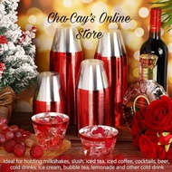50 pcs Plastic Cups / Christmas Cups with Elegant Colored Rim 9oz