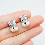 手繪雪納瑞史納莎首飾狗狗愛好者項鍊吊墜戒指圈耳環耳夾生日禮物