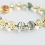 黃水晶綠幽靈手鏈/招財-防小人-旺工作運-女設計手串閨蜜禮物