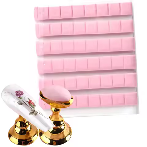 48pcs White Pink Nail Adhesive Glue Clay White Pink Mud For Nails Tips Holder Display Reusable Fixin