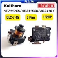 1PC QL2-7.45 1/2HP Kulthorn AE7440EK AE2415EK AE2415Y (5 Pins) Refrigerator Compressor PTC Starter R