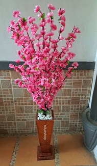 POHON SAKURA JUMBO DENGAN VAS KAYU ARTIFICIAL FLOWER SAKURA  POHON SAKURA  BUNGA SUDUT RUANGAN  BUNG
