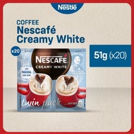 NESCAFE Creamy White 3-in-1 Coffee Twin Pack 51g - Pack of 20