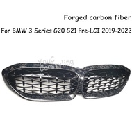 G20 Forged Carbon Fiber Front Bumper Kidney Grill For BMW 3 Series G20 G21 M3 330i M340i 2019-2022  