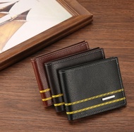 BAG ENTER W226 Dompet Pria Simple Two Line Volunteer Cool Men Wallet