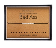 Morse Code Bracelet for Women Sterling Silver Beads on Silk Cord Secret Message Fuck Friendship Insp