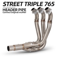 For Triumph Street Triple 765 R S RS 765RS 765R 765R 2017-2024 motorcycle exhaust stainless front pi