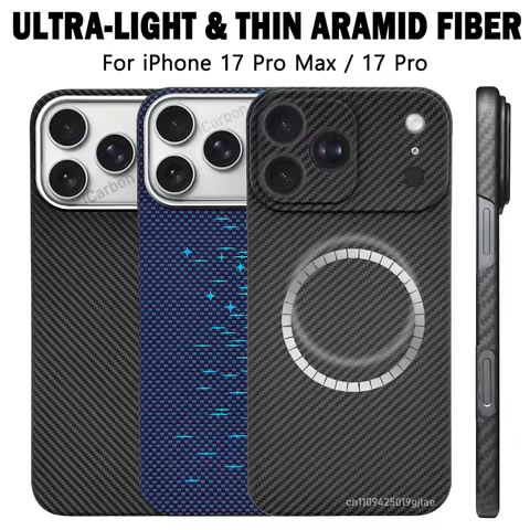 for iPhone 17 Pro Max 17Pro Aramid Fiber Magnetic Case Compatible MagSafe Ultra-Slim Case Aramid Car