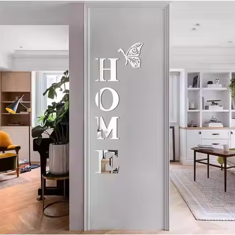 HOME Home Logo 3D Mirror Wall Sticker, Entrance Decoration, Home Decoration