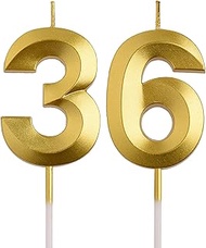 36th 63rd Birthday Candles, Gold 63 36 Year Old Number Birthday Candles, Birthday Party Decorations 