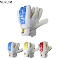 VEROM 1 Pair ลาเท็กซ์ ถุงมือผู้รักษาประตูโกล ป้องกันนิ้วมือ กันลื่น ถุงมือผู้รักษาประตูเกม ถุงมือผู้